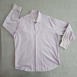 Sero Button New Haven Down Shirt Men’s 17 1/2 34/35 Purple Long Sleeve Striped